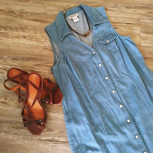 Vintage Robbie Bee Denim Look Dress - Picture 1 of 9